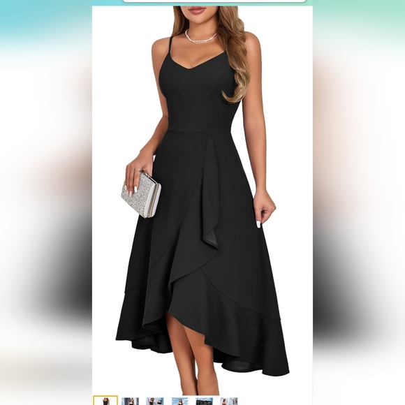 Black High Low Cocktail Dress, Size XXL - Picture 1 of 2